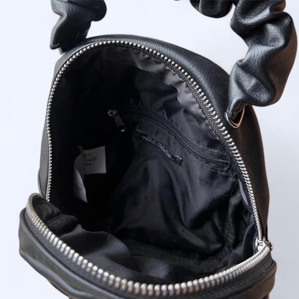 Black Women’s Leather Mini Backpack Purse - Picture 4 of 5